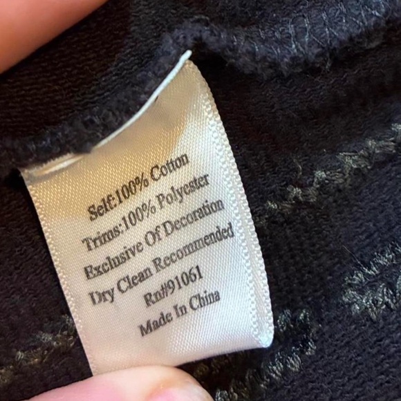 JOHNNY WAS Biya Women's Black 100% heavy cotton cardigan - Picture 5 of 6